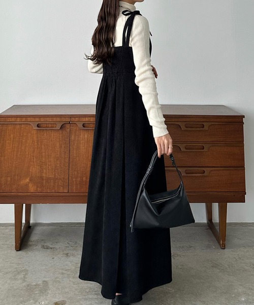 【セール】薄手コーデュロイプリーツキャミワンピース（ワンピース）｜callautia（カラウティア）