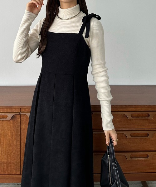 【セール】薄手コーデュロイプリーツキャミワンピース（ワンピース）｜callautia（カラウティア）