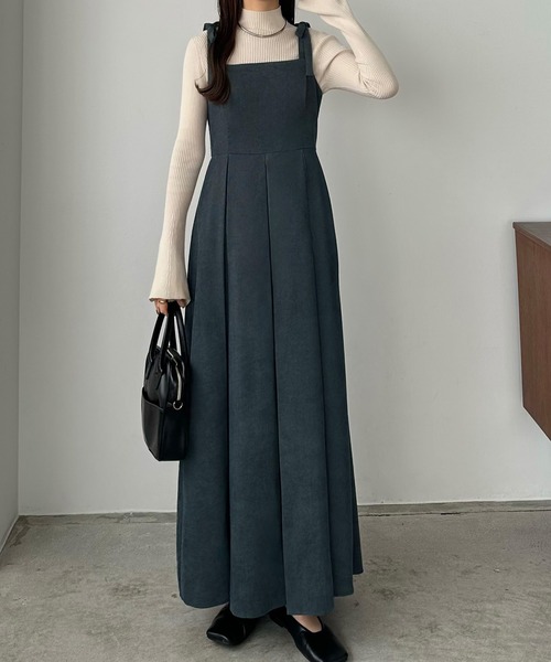 【セール】薄手コーデュロイプリーツキャミワンピース（ワンピース）｜callautia（カラウティア）