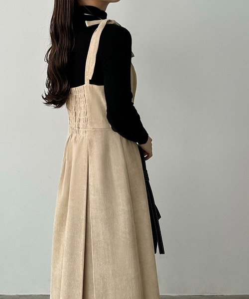 【セール】薄手コーデュロイプリーツキャミワンピース（ワンピース）｜callautia（カラウティア）