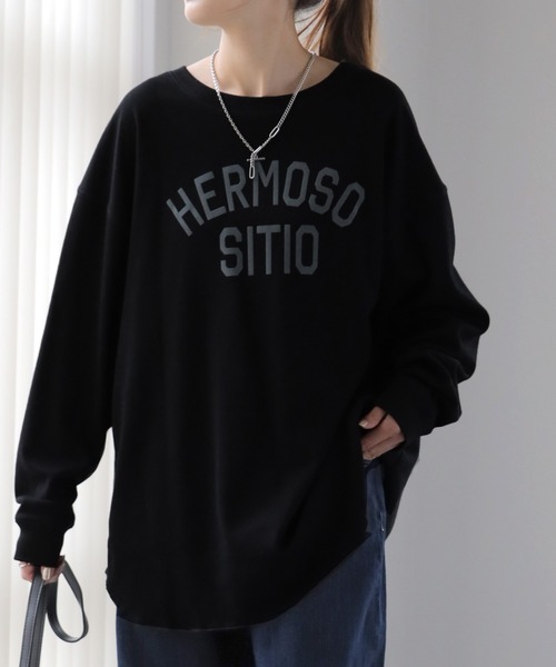 HUG.U(ハグユー)の「ロゴ「大人お洒落ロンT」(Tシャツ/カットソー・レディース・ブラック/ホワイト/ダークグレー・FREE)」の13枚目の写真