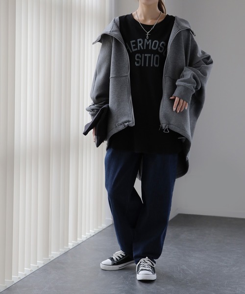 HUG.U(ハグユー)の「ロゴ「大人お洒落ロンT」(Tシャツ/カットソー・レディース・ブラック/ホワイト/ダークグレー・FREE)」の14枚目の写真