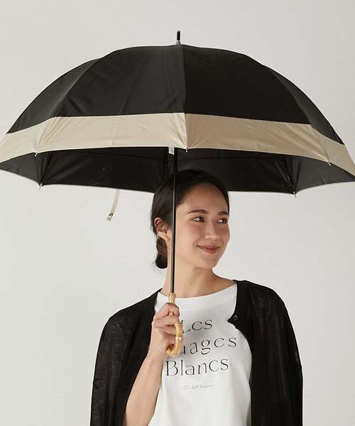 MELROSE claire(メルローズ クレール)の「《WEB限定》【because/ビコーズ】晴雨兼用 バイカラーの傘(長傘・レディース・グレー/ブラック・FREE)」の2枚目の写真
