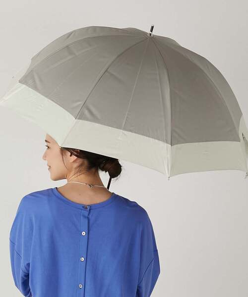 MELROSE claire(メルローズ クレール)の「《WEB限定》【because/ビコーズ】晴雨兼用 バイカラーの傘(長傘・レディース・グレー/ブラック・FREE)」の9枚目の写真