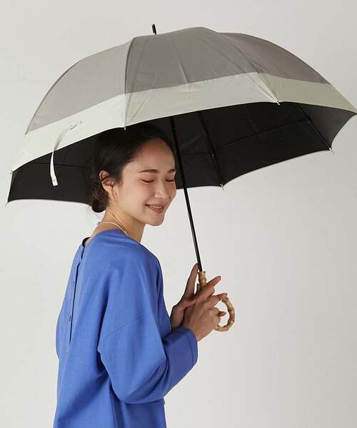 MELROSE claire(メルローズ クレール)の「《WEB限定》【because/ビコーズ】晴雨兼用 バイカラーの傘(長傘・レディース・グレー/ブラック・FREE)」の8枚目の写真