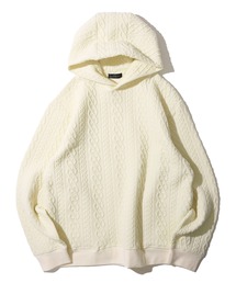 TETE HOMME | ケーブル柄キルティングプルオーバーパーカー(パーカー)