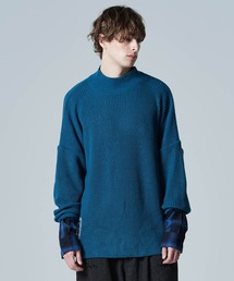 Check Layered Pullover Knit / チェックレイヤードプルオーバーニット