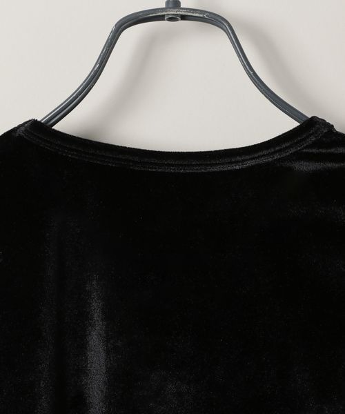 JEANASIS（ジーナシス）の「シアーベロアシシュウクロップドTEE/149549（Tシャツ/カットソー・レディース・オフホワイト/ブラック/グレー系その他・FREE）」の4枚目の写真