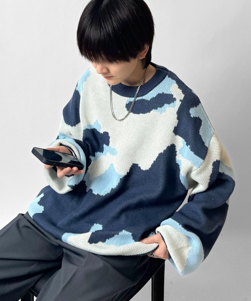 セール】24AW バルーンスリーブ 多色迷彩柄 煙柄ジャガード