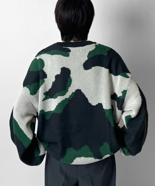 セール】バルーンスリーブ 多色迷彩柄 煙柄ジャガード ビッグ