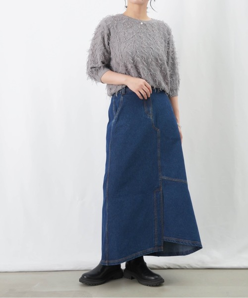 LUCA/LADY LUCK LUCA（ルカ/レディラックルカ）の「LC/LLL デニムアシメスカート / Aラインデニムスカート（デニムスカート・レディース・インディゴブルー/ブルー・38/36）」の13枚目の写真