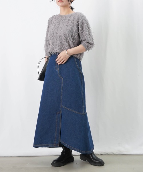 LUCA/LADY LUCK LUCA（ルカ/レディラックルカ）の「LC/LLL デニムアシメスカート / Aラインデニムスカート（デニムスカート・レディース・インディゴブルー/ブルー・38/36）」の12枚目の写真