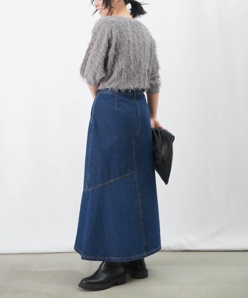 LUCA/LADY LUCK LUCA（ルカ/レディラックルカ）の「LC/LLL デニムアシメスカート / Aラインデニムスカート（デニムスカート・レディース・インディゴブルー/ブルー・38/36）」の11枚目の写真