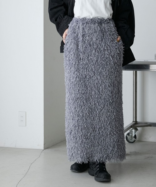 forksy.(フォルクシー)の「【forksy.】ボリュームフリンジ ナローロングスカート(スカート・レディース・グレー/アイボリー/ネイビー・FREE)」の21枚目の写真