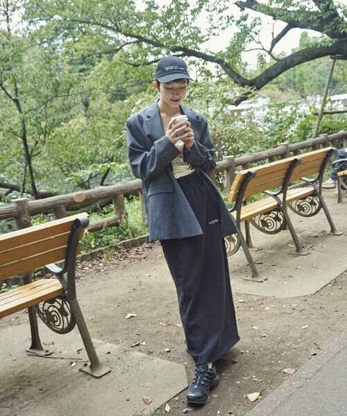 Firsthand（ファーストハンド）の「MA Firsthand/マ ファーストハンド LOGO NARROW SKIRT / スウェットスカート（スカート・レディース・ブラック/オフホワイト/ネイビー/レッド・ﾌﾘ-）」の7枚目の写真