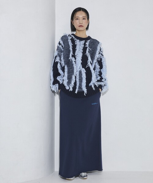 Firsthand（ファーストハンド）の「MA Firsthand/マ ファーストハンド LOGO NARROW SKIRT / スウェットスカート（スカート・レディース・ブラック/オフホワイト/ネイビー/レッド・ﾌﾘ-）」の9枚目の写真