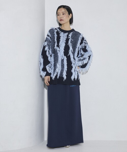 Firsthand（ファーストハンド）の「MA Firsthand/マ ファーストハンド LOGO NARROW SKIRT / スウェットスカート（スカート・レディース・ブラック/オフホワイト/ネイビー/レッド・ﾌﾘ-）」の10枚目の写真