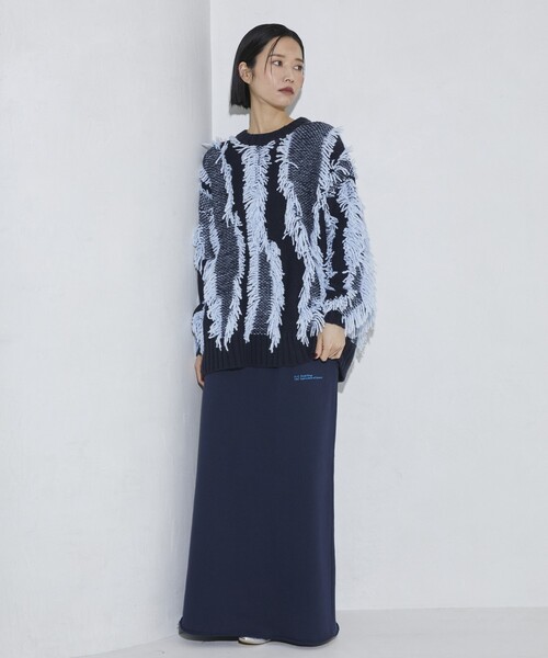 Firsthand（ファーストハンド）の「MA Firsthand/マ ファーストハンド LOGO NARROW SKIRT / スウェットスカート（スカート・レディース・ブラック/オフホワイト/ネイビー/レッド・ﾌﾘ-）」の14枚目の写真