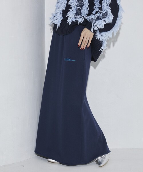 Firsthand（ファーストハンド）の「MA Firsthand/マ ファーストハンド LOGO NARROW SKIRT / スウェットスカート（スカート・レディース・ブラック/オフホワイト/ネイビー/レッド・ﾌﾘ-）」の19枚目の写真