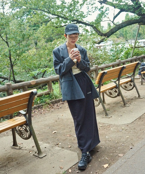 Firsthand（ファーストハンド）の「MA Firsthand/マ ファーストハンド LOGO NARROW SKIRT / スウェットスカート（スカート・レディース・ブラック/オフホワイト/ネイビー/レッド・ﾌﾘ-）」の6枚目の写真