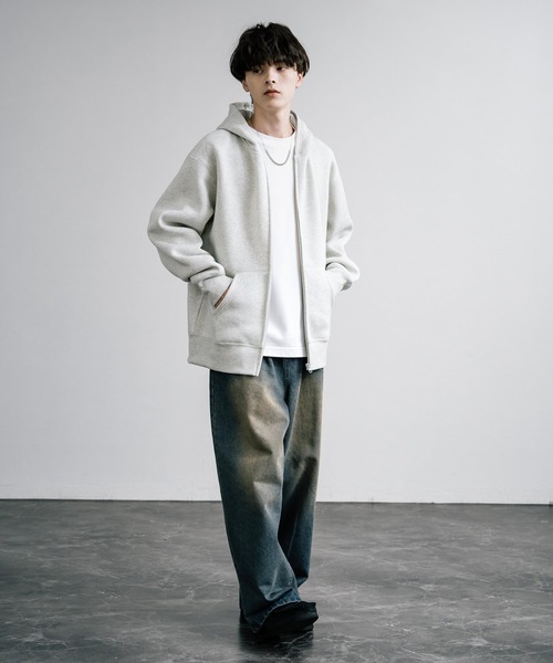 オーバーサイズ ヘビーウェイト裏起毛フルジップパーカー（パーカー