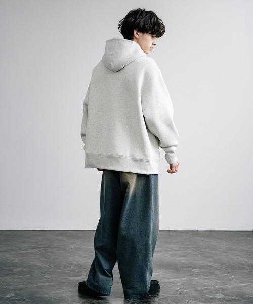 Rocky Monroe（ロッキーモンロー）の「オーバーサイズ ヘビーウェイト裏起毛フルジップパーカー（パーカー・メンズ・オートミール/チャコール/グリーン/ライトブラウン/ブラック・M/L/LL）」の11枚目の写真