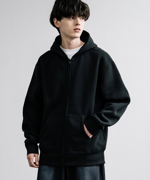 オーバーサイズ ヘビーウェイト裏起毛フルジップパーカー（パーカー