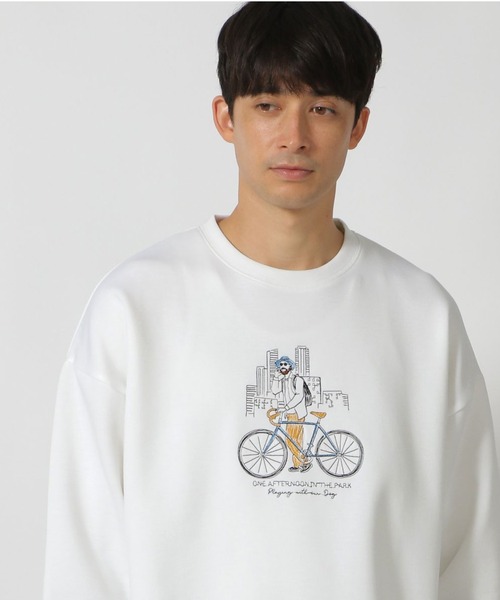 LAKOLE(ラコレ)の「ヒゲダンボールシティプルオーバー / 146599(スウェット・メンズ・ホワイト/チャコール/パープル・X-LARGE/MEDIUM/LARGE)」の2枚目の写真