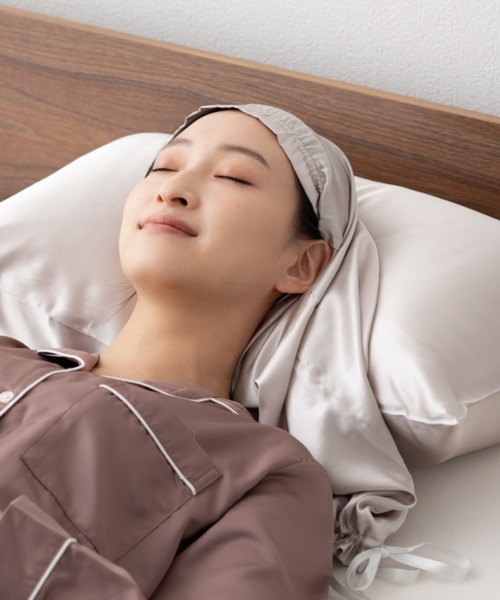 100％天然シルク【Melty Silk】 メルティシルク ナイトキャップ ロング（その他ルームウェア）｜EMOOR（エムール）