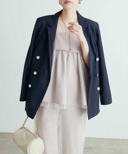 natural couture(ナチュラルクチュール)の「T/Rツイルチュールキャミソール(シャツ/ブラウス・レディース・チャコールグレー/ライトベージュ/ブラック・FREE)」の20枚目の写真