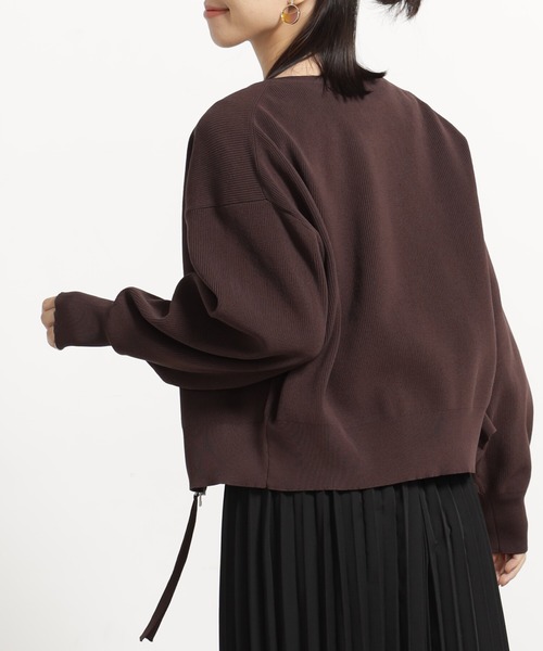 FOUND GOOD（ファウンドグッド）の「エアラクニットZIPブルゾン（ブルゾン・レディース・アイボリー/ブラック/パープル系2/グリーン系2/ブラウン系8・L/M）」の11枚目の写真