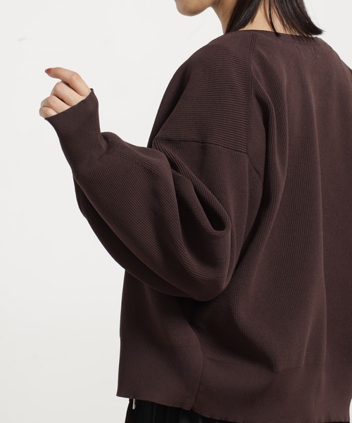 FOUND GOOD（ファウンドグッド）の「エアラクニットZIPブルゾン（ブルゾン・レディース・アイボリー/ブラック/パープル系2/グリーン系2/ブラウン系8・L/M）」の13枚目の写真