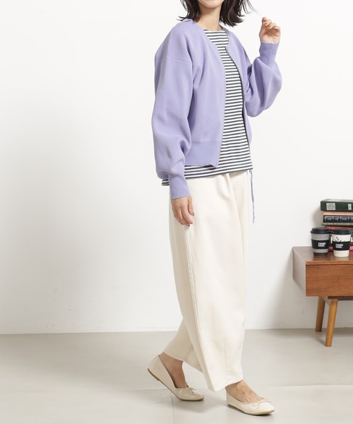 FOUND GOOD（ファウンドグッド）の「エアラクニットZIPブルゾン（ブルゾン・レディース・アイボリー/ブラック/パープル系2/グリーン系2/ブラウン系8・L/M）」の22枚目の写真