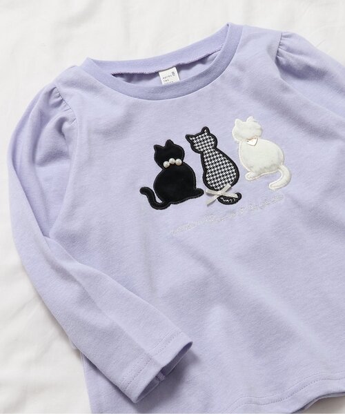 apres les cours（アプレレクール）の「3柄GIRLSモチーフTシャツ（Tシャツ/カットソー・キッズ・ラベンダー/ピンク/アイボリー・140/130/120/110/100/90/80）」の2枚目の写真