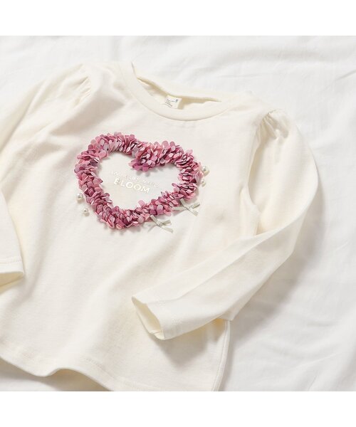 apres les cours（アプレレクール）の「3柄GIRLSモチーフTシャツ（Tシャツ/カットソー・キッズ・ラベンダー/ピンク/アイボリー・140/130/120/110/100/90/80）」の9枚目の写真