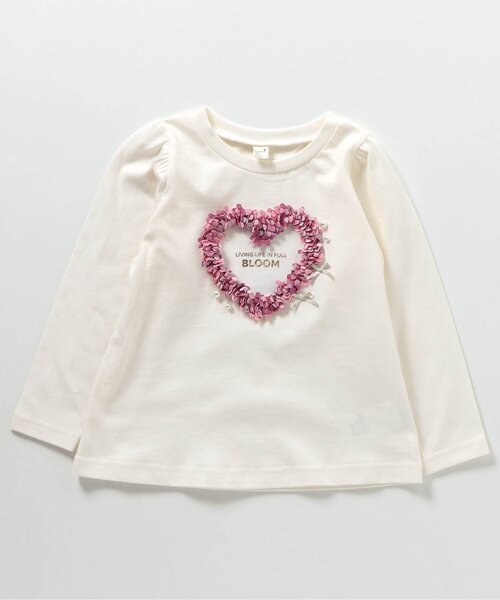 apres les cours（アプレレクール）の「3柄GIRLSモチーフTシャツ（Tシャツ/カットソー・キッズ・ラベンダー/ピンク/アイボリー・140/130/120/110/100/90/80）」の10枚目の写真