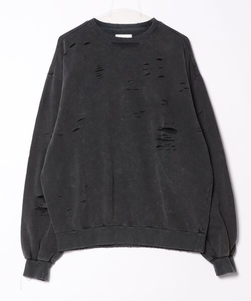 SPINNS（スピンズ）の「グランジ＆ストリート/ヴィンテージ加工ダメージデザインスウェット（スウェット・メンズ・ブラック/ベージュ・ONESIZE）」の21枚目の写真