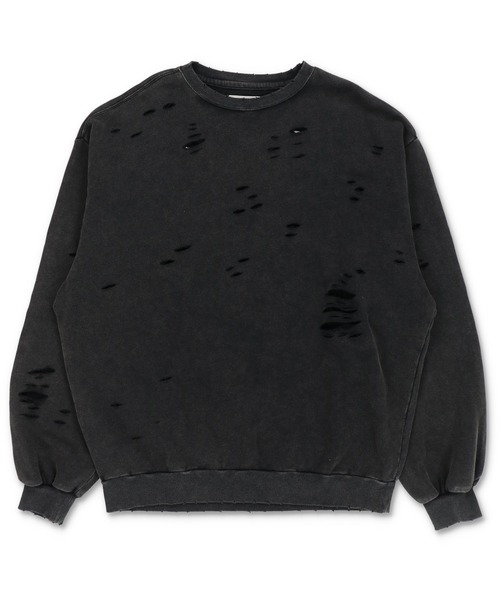 SPINNS（スピンズ）の「グランジ＆ストリート/ヴィンテージ加工ダメージデザインスウェット（スウェット・メンズ・ブラック/ベージュ・ONESIZE）」の3枚目の写真
