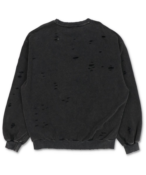 SPINNS（スピンズ）の「グランジ＆ストリート/ヴィンテージ加工ダメージデザインスウェット（スウェット・メンズ・ブラック/ベージュ・ONESIZE）」の4枚目の写真