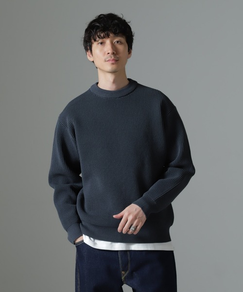 NANO universe(ナノユニバース)の「スポンディッシュ クルーネック(ニット/セーター・メンズ・ブラウン/オフホワイト/ブルーグレー・L/M)」の3枚目の写真