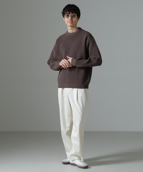 NANO universe(ナノユニバース)の「スポンディッシュ クルーネック(ニット/セーター・メンズ・ブラウン/オフホワイト/ブルーグレー・L/M)」の8枚目の写真