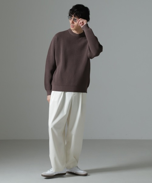 NANO universe(ナノユニバース)の「スポンディッシュ クルーネック(ニット/セーター・メンズ・ブラウン/オフホワイト/ブルーグレー・L/M)」の10枚目の写真