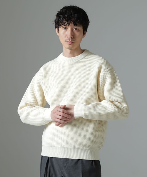 NANO universe(ナノユニバース)の「スポンディッシュ クルーネック(ニット/セーター・メンズ・ブラウン/オフホワイト/ブルーグレー・L/M)」の12枚目の写真