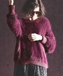 mn3043- Feather yarn pullover フェザーニット