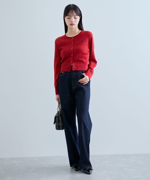 新品✨【POLO BCS】VIS別注ミニケーブルコンパクトニットカーディガン 新色追加】【POLO BCS】VIS別注ミニケーブルコンパクトニット