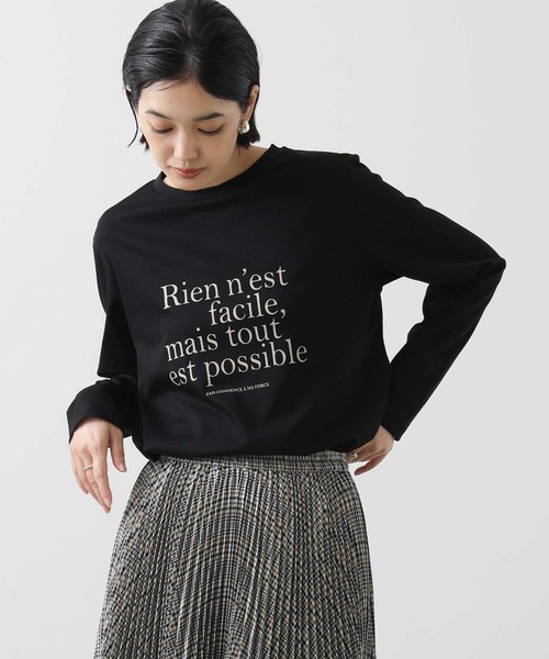Gready Brilliant（グレディブリリアン）の「Ｒｉｅｎスムースカットソー（Tシャツ/カットソー・レディース・ブラック/オフホワイト・38）」の2枚目の写真