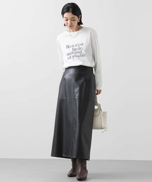 Gready Brilliant（グレディブリリアン）の「Ｒｉｅｎスムースカットソー（Tシャツ/カットソー・レディース・ブラック/オフホワイト・38）」の3枚目の写真