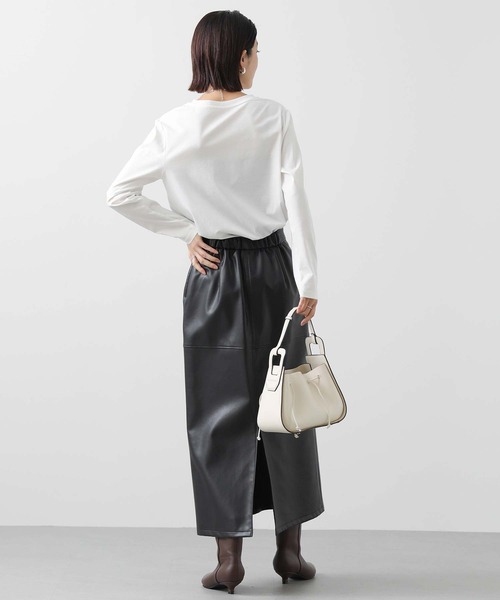 Gready Brilliant（グレディブリリアン）の「Ｒｉｅｎスムースカットソー（Tシャツ/カットソー・レディース・ブラック/オフホワイト・38）」の5枚目の写真