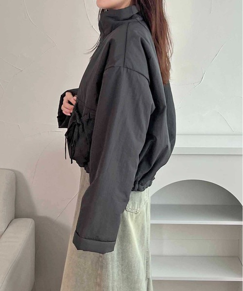 apres jour clair（アプレジュールクレア）の「【apres jour clair】中綿リボンポケットデザインジャケット【ZOZOTOWN限定アイテム】（ブルゾン・レディース・ダークブラウン/チャコールグレー/アイボリー・X-LARGE/フリー）」の12枚目の写真