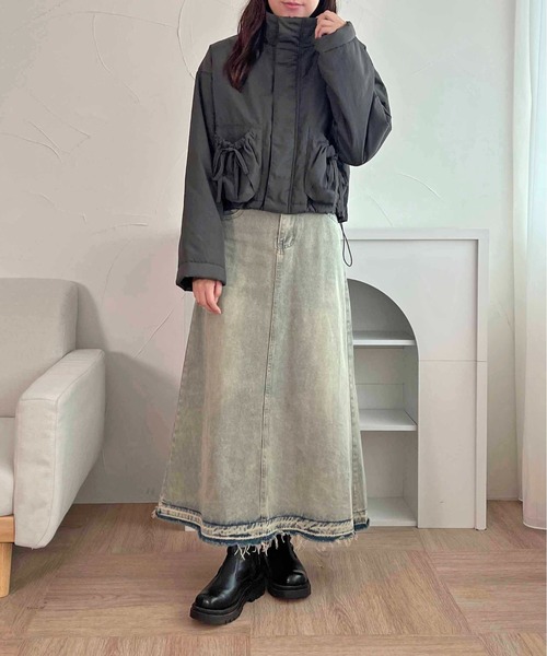 apres jour clair（アプレジュールクレア）の「【apres jour clair】中綿リボンポケットデザインジャケット【ZOZOTOWN限定アイテム】（ブルゾン・レディース・ダークブラウン/チャコールグレー/アイボリー・X-LARGE/フリー）」の15枚目の写真